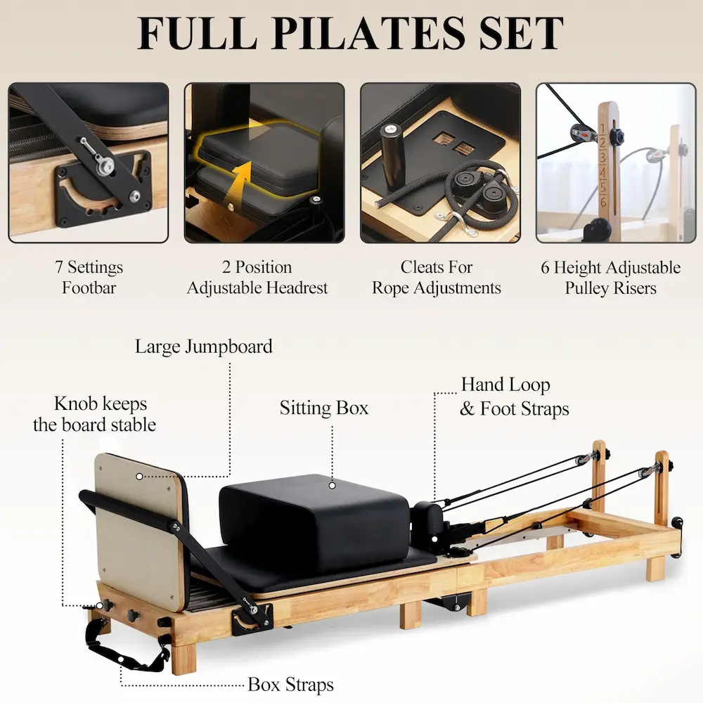 Syedee Pilates Reformer Machine Full Set
